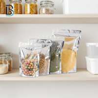 Sachet Doypack en plastique transparent d'un côté, brillant, hermétique, anti-odeur, réutilisable, résistant à l'humidité, Lebei Packing