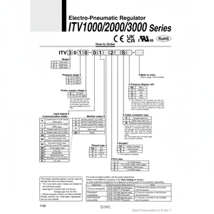 Régulateur de pression électro-pneumatique SMC Pneumatics ITV3050-012L - Product Image 1