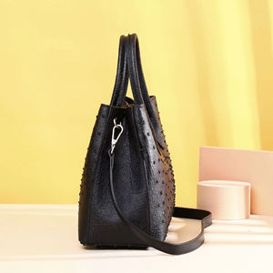 Bolsos de Diseñador de Marcas Famosas, Bolsos de Lujo para <span class=keywords><strong>Mujer</strong></span>, Sac Carre con Motivo de Avestruz, Cierre Magnético, Diseño Moderno, Multicolor - Product Image 4