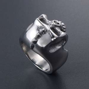Skull <b>Ring</b> <b>Titanium</b> Steel Men's Punk Rock Jewelry Gift SA621 - Product Image 3