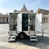 Promotion : Remorque WC Mobile 2 Postes à Essieu Unique avec Lavabo et Miroir pour Événements Extérieurs et Chantiers