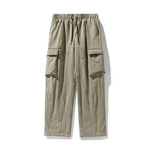 Pantalones cargo caqui ligeros pero gruesos y cálidos a prueba de viento resistentes al agua acolchados de invierno de gran tamaño - Product Image 4