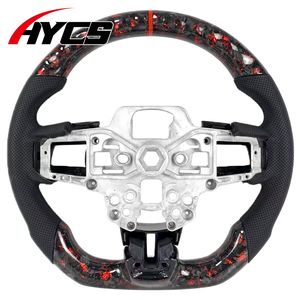 Maßgeschneidertes Geschmiedetes Carbonfaser Sportlenkrad für den <span class=keywords><strong>Ford</strong></span> Mustang GT GT500 Shelby GT350 EcoBoost Mach 1 – Innenraumzubehör - Product Image 4