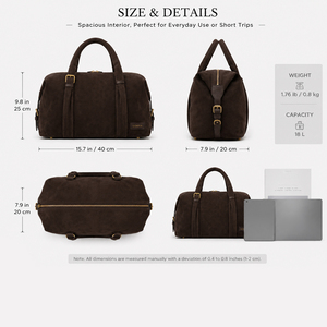 Suede Travel Duffle Bag Large Capacity Weekender Bag Soft Overnight Carry Bag For Business Travel Daily Use - Product Image 5