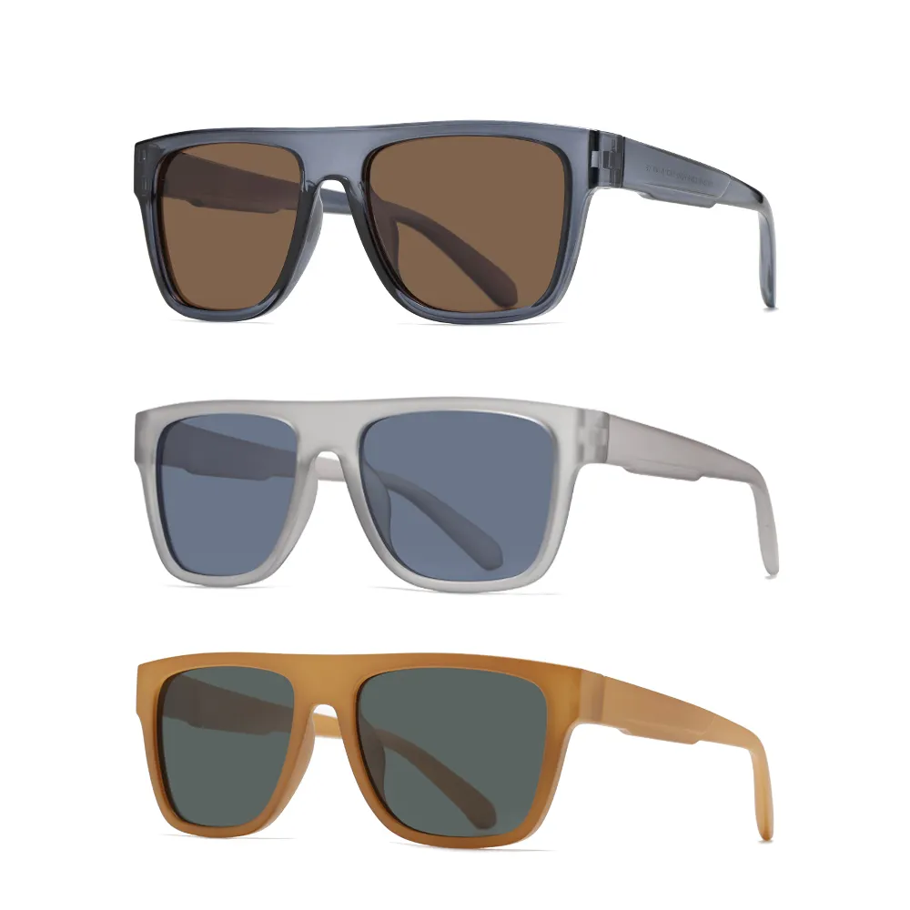 Schlussverkauf Flachrahmen-Sonnenbrillen modisch Herren TR90 polarisierte neue Sonnenbrille 2023 mit Logo