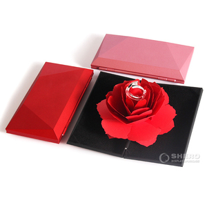 3D Vintage Fashion Elegant Rings <strong>Box</strong> Wedding Engagement Ring <strong>Rose</strong> Flower Gift <strong>Box</strong> for <strong>Jewelry</strong> Display Storage Holder <strong>Box</strong> - Product Image 2