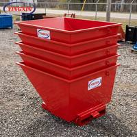 Conteneur à déchets empilable en acier bleu robuste pour chariot élévateur, bac à ordures de chantier