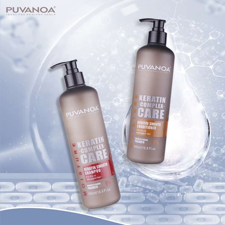 Repair Shampoo Private Label PUVANOA Keratin Smooth Shampoo Hair Product Shampoo And Conditioner