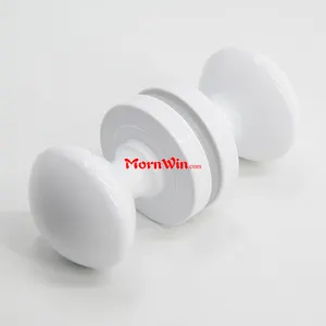 Tempered Glass White Door Handles Aluminium Shower Door Knob