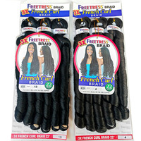 FREETRESS Tresses bouclées spirales africaines, Tresses françaises bouclées 3X, Cheveux à tresser lâchement tissés