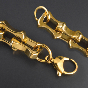 Bold Polished Gold Bone Chain Bracelet Minimalist Statement Fashion Jewelry for <b>Men</b> Women - Product Image 5