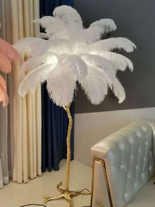 Lámpara de Pie Nórdica con <span class=keywords><strong>Plumas</strong></span> de Avestruz, Base de Cobre, Iluminación Interior Moderna, Decoración para el Hogar, Luces de Pie con <span class=keywords><strong>Plumas</strong></span> de Avestruz - Product Image 4
