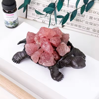 Ornement animalier en cristal naturel brut, tortue mignonne, fait main, pour souvenir