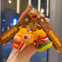 Porte-clés 3D en PVC Capybara de dessin animé, pendentif mignon en forme de poupée pour sac – Tendance mode résistante à l'usure