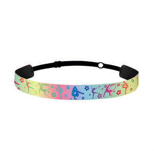 عصابة رأس رياضية نسائية للجمباز للرقص عصابة رأس متدرجة قوس قزح ضد الانزلاق الرياضة عصابة رأس أغطية رأس اكسسوارات شعر - Product Image 5