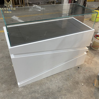 Meuble Vitrine Moderne Blanc pour Bijoux et Téléphones Portables, Vitrine Multifonctionnelle en Verre