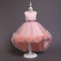 Gaun Pesta Putri Anak Tanpa Punggung Bahan Sifon Mengembang Berbunga Model Ball Gown Panjang Semata Kaki 2026 Baru Grosir Kustom untuk Anak Perempuan Panggung Piano