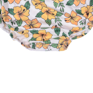 Ge2-2 Stock - Mono de Algodón Tejido para Bebés Niñas, con Estampado Floral Hawaiano, Top de Tubo, Un Hombro Descubierto y Banda Elástica - Product Image 6