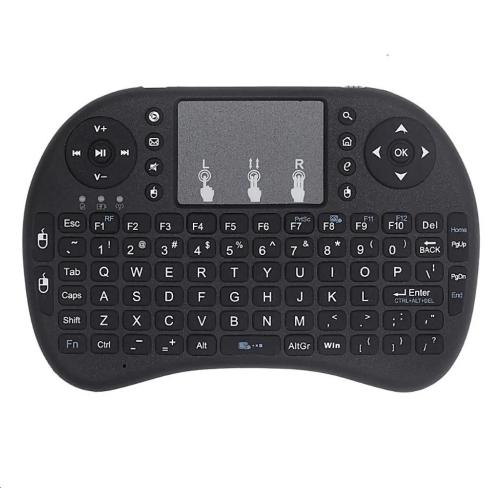 Hot Sale Udara Mouse Bahasa Rusia Bahasa Swedia Thailand Mini Keyboard Grosir Kotak Tv I8 Mini Keyboard Nirkabel 2.4G