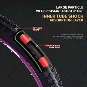 Vélo de montagne à 8 vitesses avec cadre en acier au carbone de 24 pouces, selle confortable et roues en aluminium BIC-040, plusieurs tailles de roues disponibles - Product Image 4