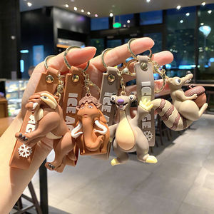 Porte-clés en plastique souple animaux <span class=keywords><strong>de</strong></span> dessin animé <span class=keywords><strong>de</strong></span> l'ère glaciaire pour sac à dos et sac unisexe, décoration à suspendre - Product Image 1