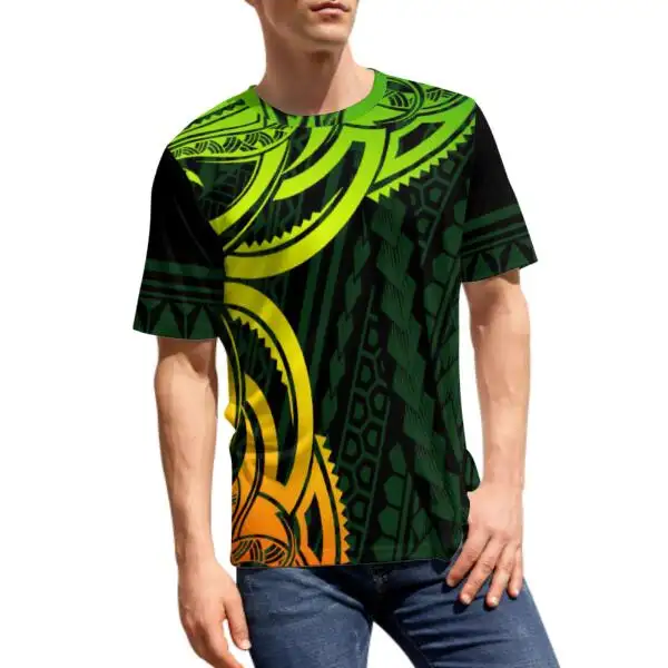 No Minimum Polynesian Retro Style Men T Shirt Short Sleeve Customized On Demand Pacific Heritage 8XL Movement Round Neck T Shirt