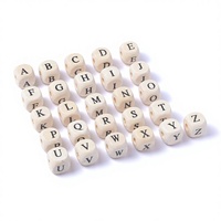 Perles d'alphabet en bois de lotus écologiques 10 mm, perles carrées avec lettres de A à Z pour la fabrication de bijoux personnalisés, accessoires pour bracelets DIY