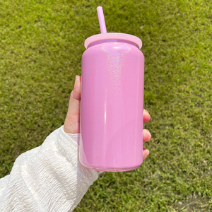 25 pz/case USA magazzino 16 oz in acciaio inossidabile scintillante bicchiere può tazze di birra boccale shimmer metallo birra può Tumbler con coperchi - Product Image 4