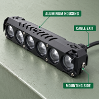 Phare de moto HSSH 30W à 6 lentilles LED, DC 12-80V, faisceau haut et bas, en aluminium, pour remplacement de phare avant de moto