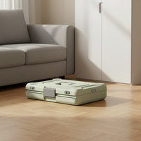 Sac de transport pliable en plastique à quatre roues pour animaux de compagnie avec design ventilé pour chiots, chatons et petits animaux de compagnie en voyage