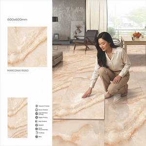 Onix Aqua Marble Effect 600x600mm Digital Glazed Porcelain Tiles Nano Polished Luxury Flooring - Product Image 3