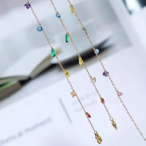 กำไลข้อมือแฟชั่นผู้หญิง ประดับเพชรซิคอนสีสันสดใส สไตล์โบฮีเมียนหรูหราเบาๆ เหมาะสำหรับใส่ไปทะเล ทำจากสแตนเลส ขายส่ง - Product Image 4
