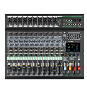 Mezclador de consola de audio de sonido USB de 12 canales profesional DSP Effector Stage Controller Mezclador de audio digital