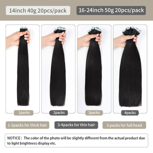 Extensioni di <span class=keywords><strong>Capelli</strong></span> Umani Vergini Non Trattati con Nastro Adesivo, 12-28 Pollici, Trama in PU Senza Cuciture, <span class=keywords><strong>Extension</strong></span> di <span class=keywords><strong>Capelli</strong></span> Umani <span class=keywords><strong>Veri</strong></span> Lisci - Product Image 6