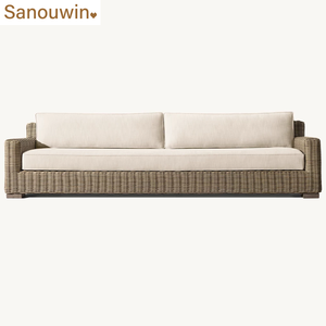 Conjunto <span class=keywords><strong>de</strong></span> Muebles <span class=keywords><strong>de</strong></span> Exterior <span class=keywords><strong>de</strong></span> Estilo Casual, con Estructura <span class=keywords><strong>de</strong></span> Aluminio Resistente, Sofá <span class=keywords><strong>de</strong></span> Ratán y <span class=keywords><strong>Mesa</strong></span> <span class=keywords><strong>de</strong></span> <span class=keywords><strong>Centro</strong></span> <span class=keywords><strong>de</strong></span> Madera <span class=keywords><strong>de</strong></span> Teca, Ideal para Villas y Hoteles - Product Image 3