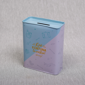 Dongguan hign quality custom large metal charity steel donation money coin tin box