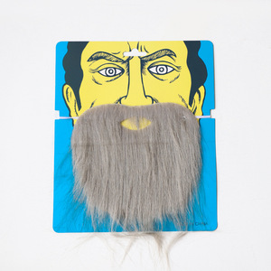 Barba Realistica per Costume di Halloween - Baffi Neri e Grande Barba Bianca da Babbo Natale, Capelli Sintetici - Product Image 6