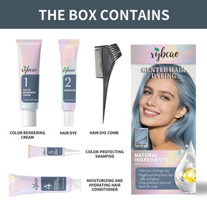 Polvo <span class=keywords><strong>de</strong></span> Coloración Capilar Botánico Tono Azul Brillante Resistente a la Decoloración No Daña el <span class=keywords><strong>Cabello</strong></span> con Aloe y Ginseng Set Personalizado - Product Image 2