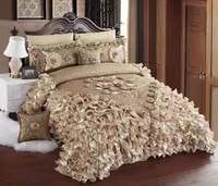 Parure de Lit Luxe Grand Lit Microfibre avec Broderie, Ensemble de Literie Personnalisé pour Toutes Saisons