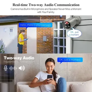 Hai cách âm thanh xe phát hiện 8MP <span class=keywords><strong>IP</strong></span> <span class=keywords><strong>Camera</strong></span> 4K đầy đủ màu sắc tầm nhìn ban đêm PoE <span class=keywords><strong>Camera</strong></span> An Ninh - Product Image 2