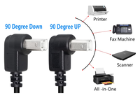 90-Grad-USB-B-Buchse auf Typ-B-Stecker Kurzes Verlängerungskabel für Scanner Mobile Festplatte