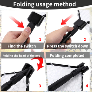 Épuisette de pêche <span class=keywords><strong>pliable</strong></span> avec poteau en aluminium pliant <span class=keywords><strong>pliable</strong></span> pêche à la <span class=keywords><strong>carpe</strong></span> épuisette de pêche en caoutchouc d'aluminium - Product Image 4