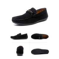 Mocassins en daim pour hommes, à enfiler, avec boucle métallique, semelle plate souple anti-usure, décontractés, pour la conduite, grandes tailles, vente en gros