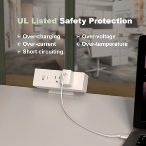 <span class=keywords><strong>Presa</strong></span> di Corrente da Scrivania con Morsetto Standard USA Certificata UL con 2 USB e Protezione da Sovratensione - Product Image 2