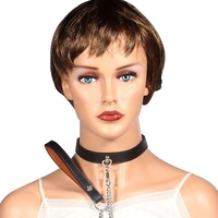 Esclave Seigneur Style Européen Américain SexyTraction Pape Fun Collier Bouton Boucle Chaîne En Cuir collier collier Collier Ras Du Cou