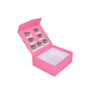 맞춤형 럭셔리 친환경 재활용 플랫 박스 콘택트 렌즈 선물 상자 단단한 회색 판지 마그네틱 클로저 골드 엠보싱 - Product Image 1