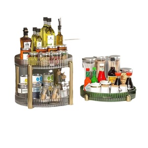 Étagère à condiments rotative à 360 degrés, organisateur de cuisine à 2 niveaux, Lazy Susan pour épices, huiles et ustensiles de cuisine - Product Image 3