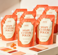 Pochettes souples personnalisées écologiques en plastique de qualité alimentaire avec bec verseur pour jus de fruits (ananas, mangue), boissons lactées et café