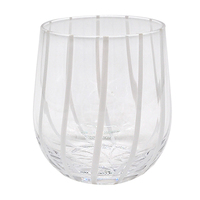 Trending Products 2024 Nouveautés Verres à vin gobelet transparents à rayures blanches pour les bars et les restaurants