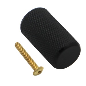 Tirador de tirador <span class=keywords><strong>para</strong></span> armario, perilla moleteada, muebles redondos, herrajes negros, puerta de habitación, mango de latón - Product Image 3